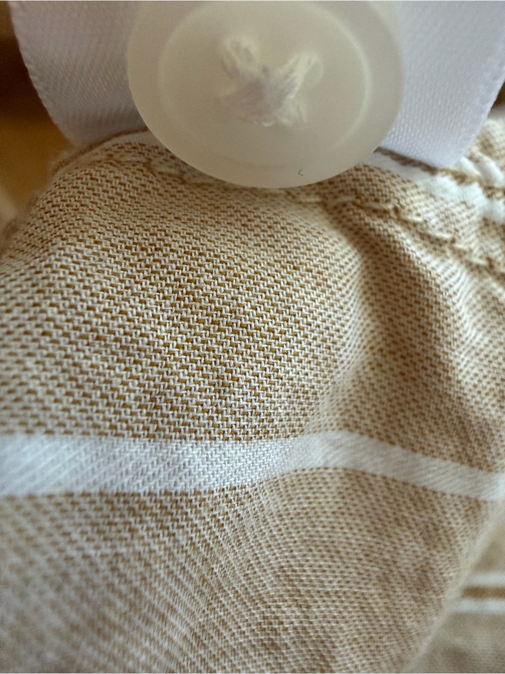 Everlane Cropped Button-Down Shirt Size Small Oversized Stripe Tan White - Picture 9 of 9